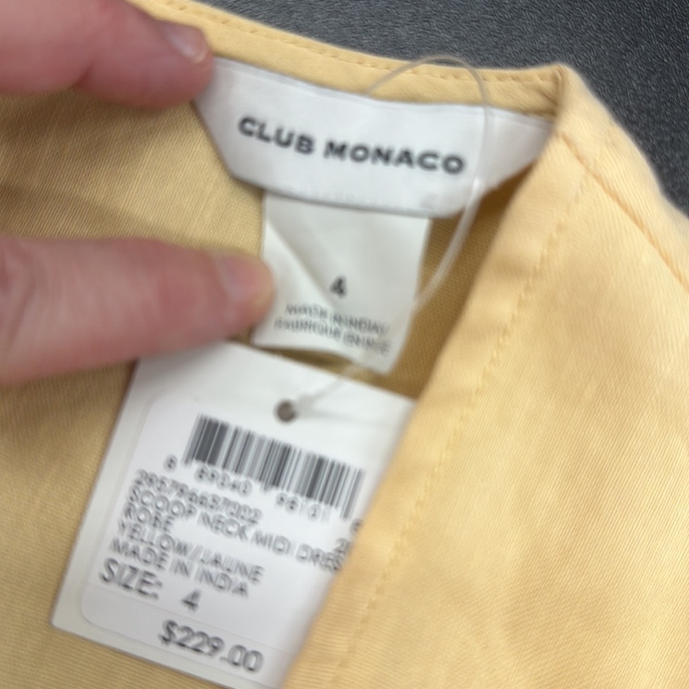 Club Monaco Yellow Midi Dress - Picture 3 of 5